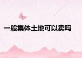 一般集体土地可以卖吗