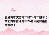 普通青年文艺青年和2b青年段子（文艺青年普通青年2b青年到底是什么意思）