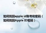 如何找回apple id账号和密码（如何找回Apple ID密码）