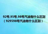 92号,95号,98号汽油有什么区别（929598号汽油有什么区别）