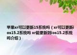 苹果xr可以更新15系统吗（xr可以更新ios15.2系统吗 xr能更新到ios15.2系统吗介绍）