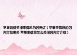 苹果如何关掉来信息的闪光灯（苹果来信息的闪光灯如果关 苹果来信息怎么关闭闪光灯介绍）