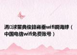 涓浗鐢典俊鍏嶈垂wifi鐧诲綍（中国电信wifi免费账号）