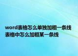 word表格怎么单独加粗一条线 表格中怎么加粗某一条线