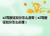 a2驾驶证扣分怎么清零（a2驾驶证扣分怎么处理）