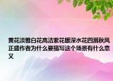 黄花淡雅白花高洁紫花暖深水花四溅秋风正盛作者为什么要描写这个场景有什么意义