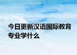 今日更新汉语国际教育专业学什么