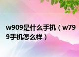 w909是什么手机（w799手机怎么样）