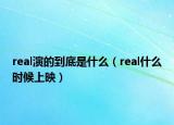 real演的到底是什么（real什么时候上映）