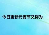 今日更新元宵节又称为