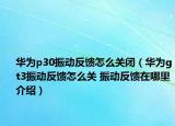 华为p30振动反馈怎么关闭（华为gt3振动反馈怎么关 振动反馈在哪里介绍）