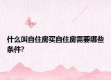 什么叫自住房买自住房需要哪些条件?