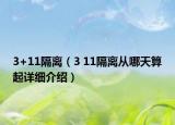 3+11隔离（3 11隔离从哪天算起详细介绍）