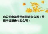 向公司申请费用的报告怎么写（费用申请报告书怎么写）
