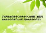 手机淘宝的卖家中心的安全中心在哪里（我的淘宝安全中心在哪 怎么进入淘宝安全中心介绍）
