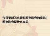 今日更新怎么理解欧克欧克的意思(欧克欧克是什么意思)