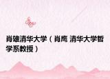 肖雄清华大学（肖鹰 清华大学哲学系教授）