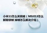 小米11怎么关锁帧（MIUI13怎么解除锁帧 掉帧怎么解决介绍）
