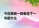 今日更新一畦春韭下一句是什么