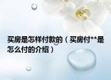 买房是怎样付款的（买房付**是怎么付的介绍）
