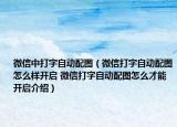 微信中打字自动配图（微信打字自动配图怎么样开启 微信打字自动配图怎么才能开启介绍）