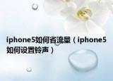 iphone5如何省流量（iphone5如何设置铃声）