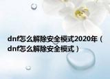 dnf怎么解除安全模式2020年（dnf怎么解除安全模式）