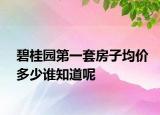 碧桂园第一套房子均价多少谁知道呢