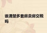 谁清楚多套房卖房交税吗