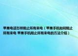 苹果电话怎样阻止所有来电（苹果手机如何阻止所有来电 苹果手机阻止所有来电的方法介绍）