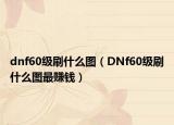 dnf60级刷什么图（DNf60级刷什么图最赚钱）