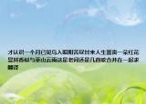 才认识一个月已见鸟入昭阳苦尽甘来人生富贵一朵红花显其香似与巫山云雨这是老词还是几首歌合并在一起求翻译