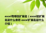 excel有哪些扩展名（excel的扩展名是什么意思 excel扩展名是什么介绍）
