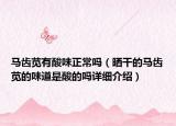 马齿苋有酸味正常吗（晒干的马齿苋的味道是酸的吗详细介绍）