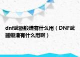 dnf武器锻造有什么用（DNF武器锻造有什么用啊）