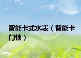 智能卡式水表（智能卡门锁）