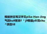 根据拼音写汉字见pi1o-Han-Jing气田ku9管束f  * j9鞍座p8i宽chu^项目li8
