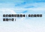 奏的偏旁部首是啥（奏的偏旁部首是什麽）