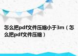 怎么把pdf文件压缩小于3m（怎么把pdf文件压缩）