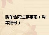 购车合同注意事项（购车摇号）