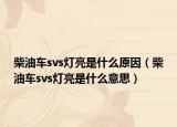 柴油车svs灯亮是什么原因（柴油车svs灯亮是什么意思）