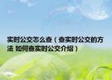 实时公交怎么查（查实时公交的方法 如何查实时公交介绍）