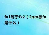 fx1等于fx2（2pm等fx是什么）