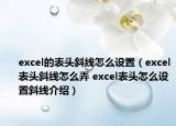 excel的表头斜线怎么设置（excel表头斜线怎么弄 excel表头怎么设置斜线介绍）