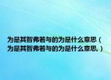 为是其智弗若与的为是什么意思（为是其智弗若与的为是什么意思,）