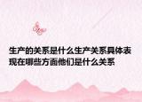 生产的关系是什么生产关系具体表现在哪些方面他们是什么关系