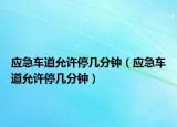 应急车道允许停几分钟（应急车道允许停几分钟）