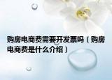 购房电商费需要开发票吗（购房电商费是什么介绍）