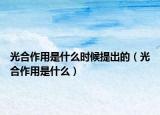 光合作用是什么时候提出的（光合作用是什么）