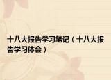 十八大报告学习笔记（十八大报告学习体会）